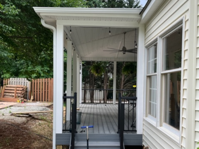 Maintenance-free porch with no exposed wood